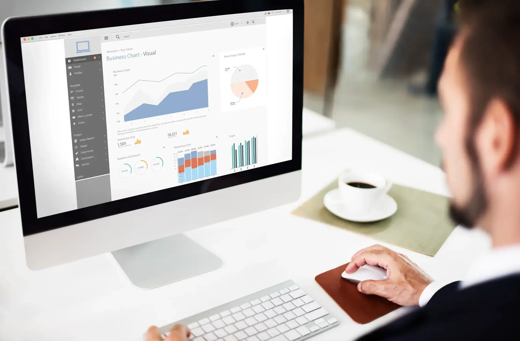 Website analytics dashboard showing traffic and conversion data