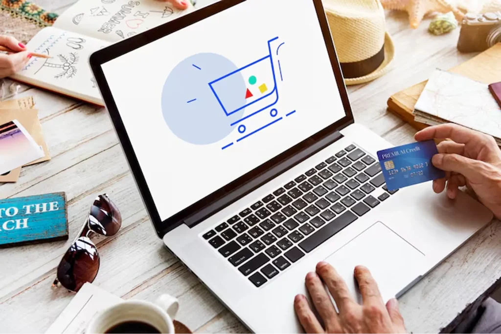 Customer checking out on an ecommerce website with a credit card