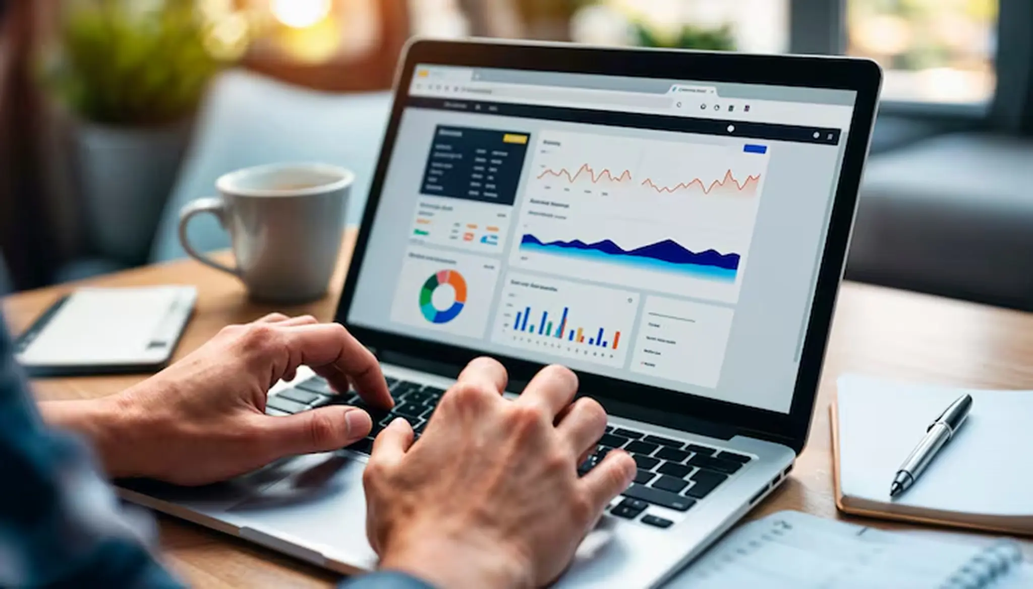Support specialist resolving a website issue at a workstation